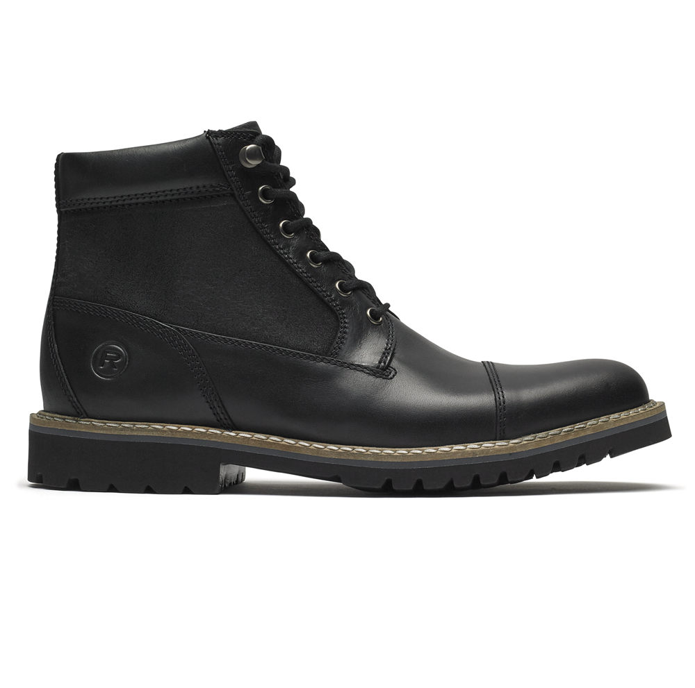 Botas Rockport Homem Pretas - Marshall Rugged Inside Zip - 01495LIQE